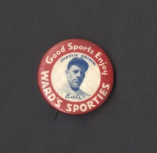 VETERAN HOFer! 1934 Ward’s Sporties Cubs CHARLIE GRIMM Advertising Pinback
