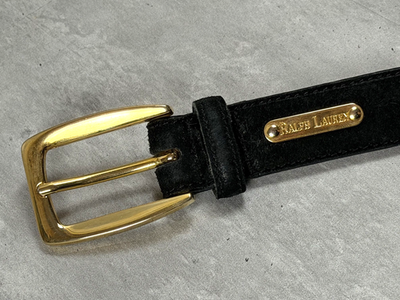 Ralph Lauren Black Suede Belt Genuine Leather Small 26-30  display picture 3