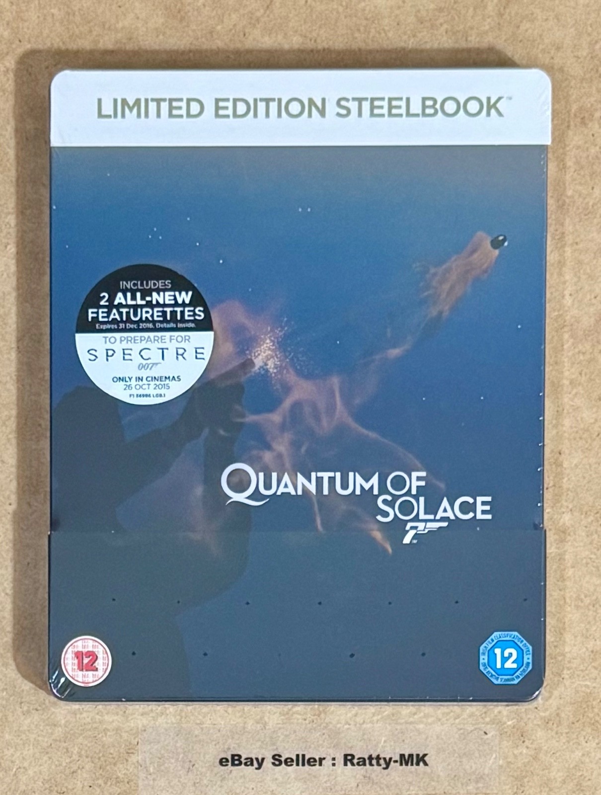 JAMES BOND 007 : QUANTUM OF SOLACE - UK EXCLUSIVE BLU RAY STEELBOOK - NEW
