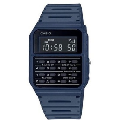 Casio CA-53WF-2B Data Bank Calculator Watch Navy Blue Retro Digital CA-53WF