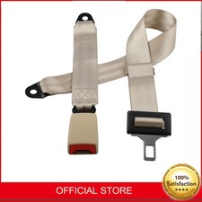 2 Point Lap Seat Belt Fit For Toyota 28cm Web Buckle Universal Retractable Beige