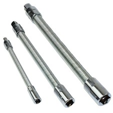 3pc Mixed Drive Flexible Flexi Socket Extension Bar Adapter Set 1/4 3/8 + 1/2