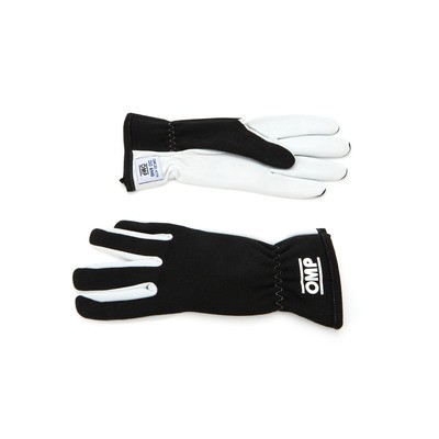 OMP Racing IB0-0702-A01-071-M, Driving Gloves Pair Rally ISO Black Medium