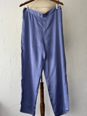 Vtg Unbranded Men s PJ/ Lounge Pants (S) 100% Silk Soft Purple Pockets Pullons