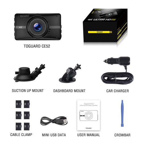 TOGUARD 3" IPS LCD Ultra HD 2160P 4K Cámara de tablero frontal Coche DVR Monitor de estacionamiento WDR - Imagen 8 de 9