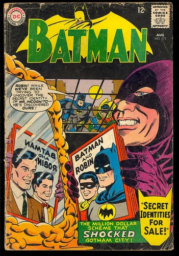 Batman #173 Unrestored Silver Age Superhero Vintage DC Comic 1965 GD