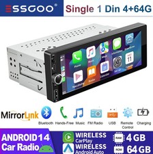 Single Din Car Stereo Wireless Apple CarPlay 6.9 touchscreen Bluetooth Radio USB