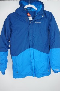 Columbia Jacket Youth Large Blue Omni-Heat Insulated Hooded Outgrown Ski Coat