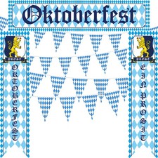 Oktoberfest Decorations Kit Banner Backdrop Pennant Flag German Party Supplies