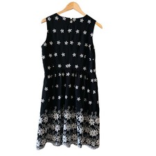 Tommy Hilfiger Black Floral Embroidered Sleeveless Dress Size 8