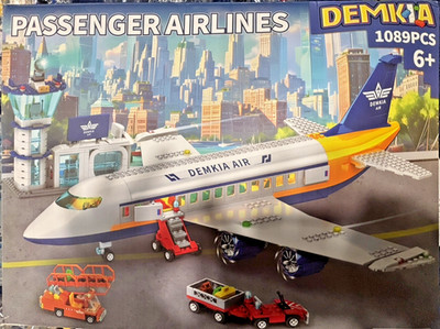 Demkia Passenger Airlines Airplane Building Block Kit #0918-93 Open Box READ
