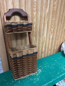 Vtg. Foxcreek Basket Co. Wicker Wall Mail Organizer, 20"H