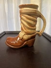 Vintage McCoy Pottery Cowboy Boot Vase USA Planter Western Decor 8.5”