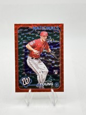2024 Topps Jacob Young Rookie #397 Red Crackle Foil Nationals #/199 SP RC