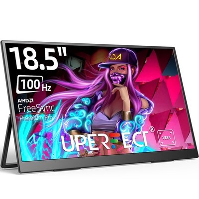 UPERFECT 18.5 Inch 100Hz Portable Gaming Monitor 1080P with Stand VESA Mountable