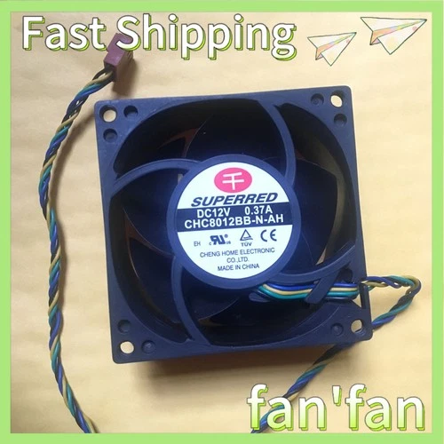 1PCS SUPERRED CHC8012BB-N-AH 8038 80mm x 38mm Cooler Cooling Fan DC 12V 0.37A 4#