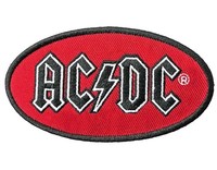Ac/Dc Patch Classic Band Logo Oval Nue Offiziell Rot Iron On Size One Size