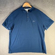 Lacoste Polo Shirt Men  s Size 8 Regular Fit Blue Short Sleeve Crocodile Logo