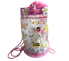 Sanrio Vintage 1999 Bag Hello Kitty Bumble Bee Clear Drawstring Backpack Pool