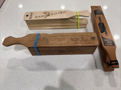 3 - Lohman Dual Chamber Quaker box Mini Boat Strut Raspy Wooden Turkey Box Call