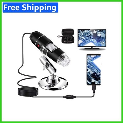 Portable 40X-1000X USB Microscope with 8 LED Lights & Easy Capture Features