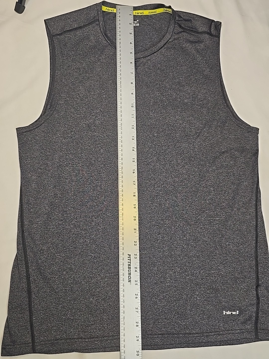 HIND Running 'Body Map' Men's Tank Top T-Shirt Athletic / Workout Size XL Gray