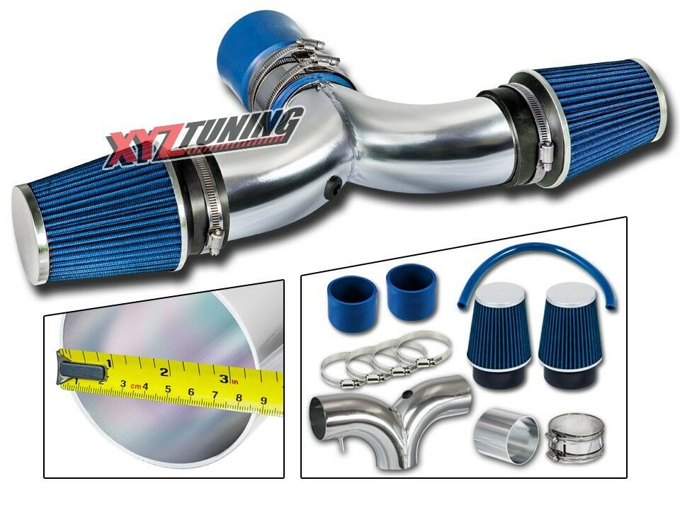 For 2004-2009 Durango 5.7 HEMI V8 Dual Twin Air Intake Kit 3.5" BLUE