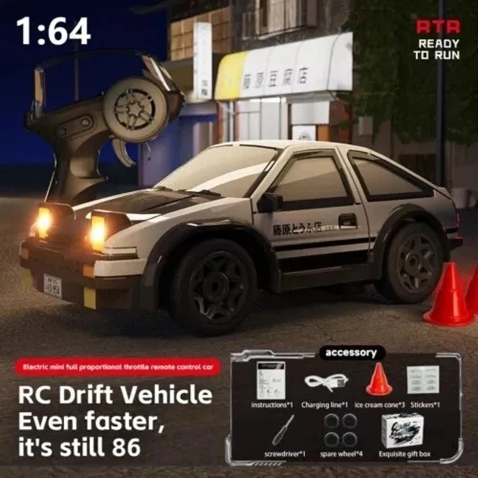AE86 1:64 RC Drift Car 2.4G High-Speed Racing Car Four-Wheel Mini Desktop Remote - Image 2 of 4