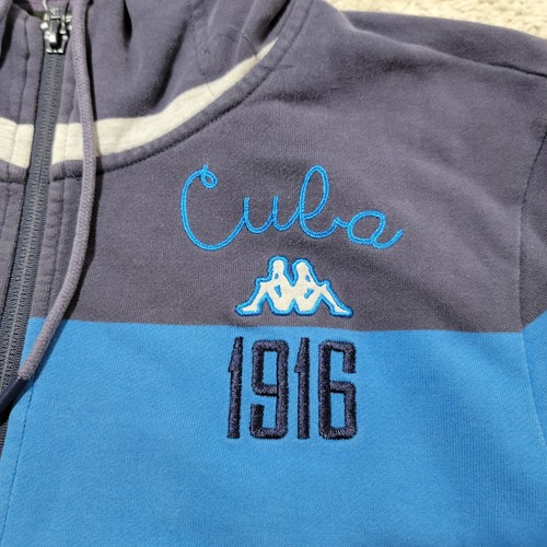 Kappa Hoodie Sweatshirt Mens Size XXL Gray Blue Full Zip Distressed - Picture 5 of 12