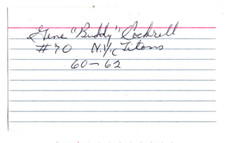 Gene Cockrell Signed Index Card / Autographed NFL Football New York Titans