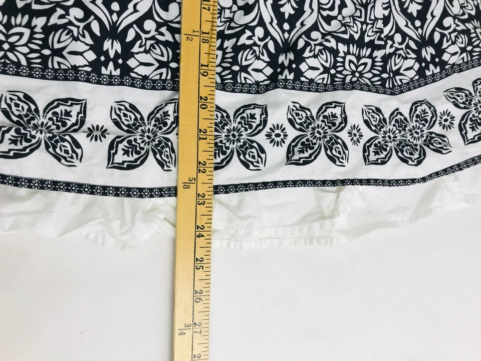 Falda Sonoma para mujer pequeña grande negra blanca floral damasco línea A dobladillo con volantes Foto 4 de 4