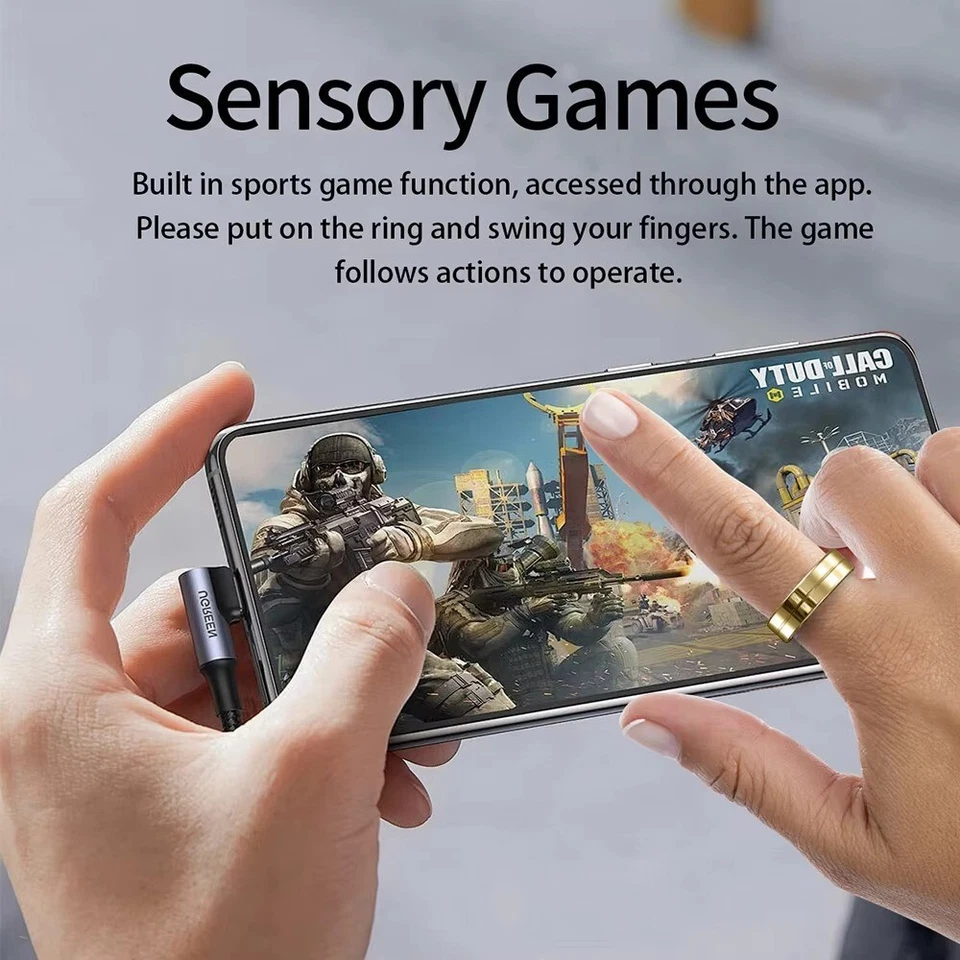 5ATM Wasserdicht Dünnste Smart Ring R11Herzfrequenz-Blutsauerstoff-Schlafmonitor - Bild 4 von 4