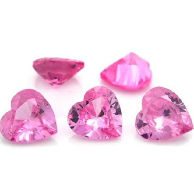 Cubic Zirconia Pink Heart Faceted AAA CZ Loose Stones (3x3mm 15x15mm
