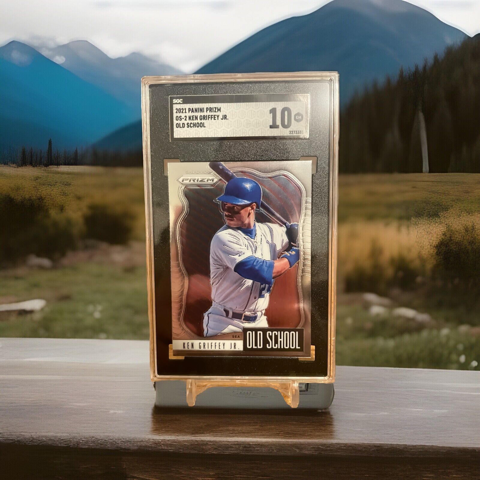 2021 Panini #OS-2 Silver Prizm KEN GRIFFEY JR. Old School PSA 8!  POP 1 none ↑r