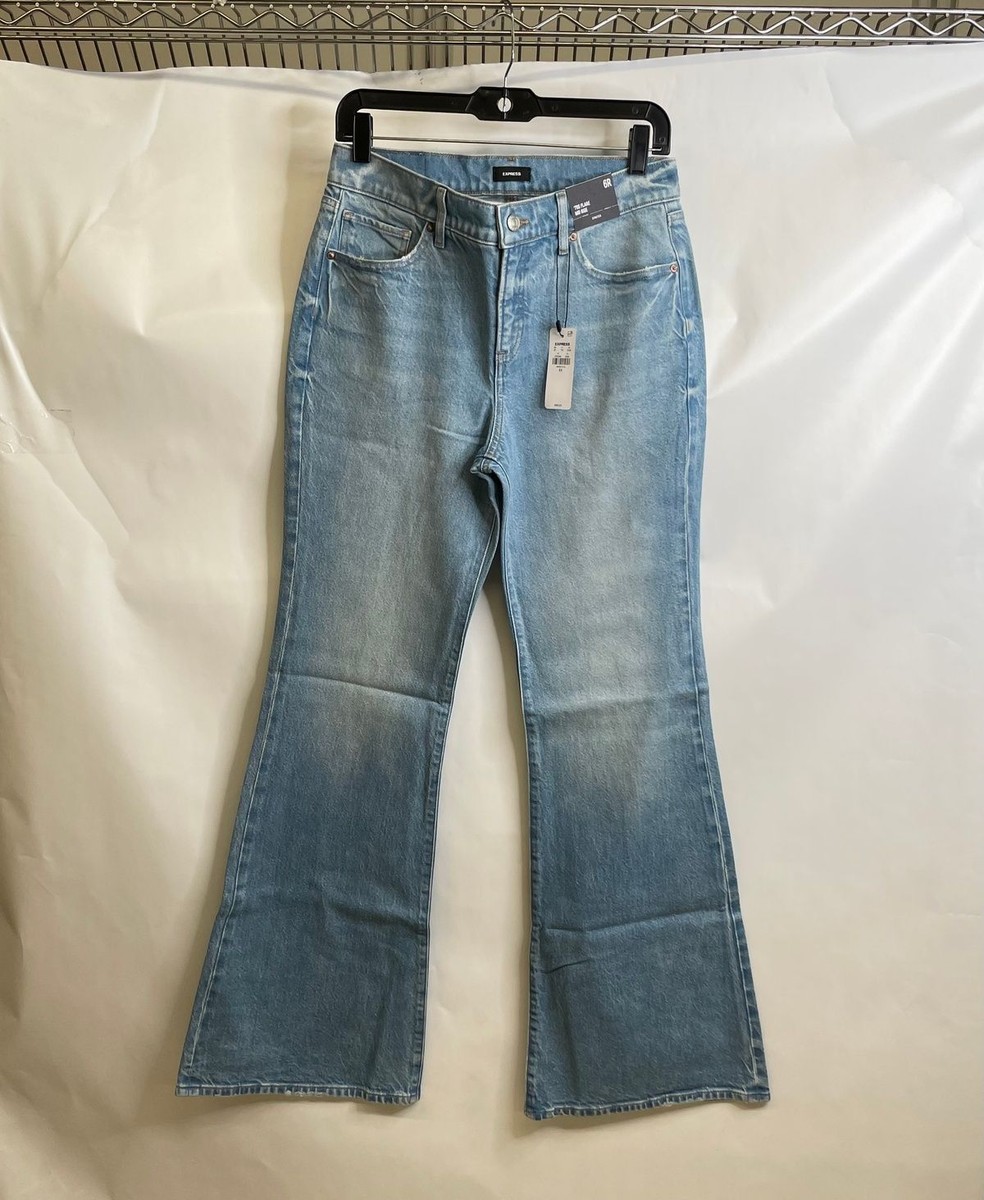 EXPRESS Mid Rise Light Wash '70s Flare Jeans Women's Size 6 R 07152119 |  eBay