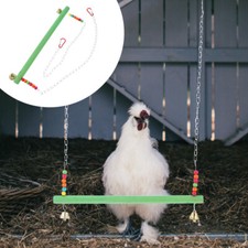 Wooden Iron Rooster Hen Swing Toy Chicken Playground for Pet Birds