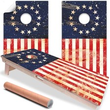 Betsy Ross Flag US American Flag Cornhole Board Wraps and Decals Vinyl Sticker