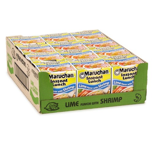 Maruchan Instant Lunch Lime With Shrimp, Ramen Noodle Soup, Microwaveable Meal,