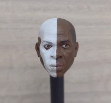 1/6 Scale Half White Black Man Head Model (PVC) for 12'' Figures Soldiers