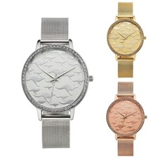 KangaRoos Damen Armbanduhr Quarz Uhr mit Glassteinchen Quarzuhr Edelstahl analog