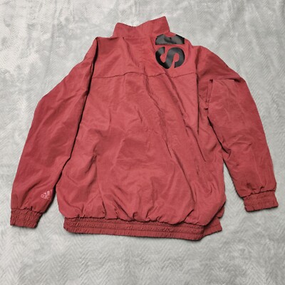 Adidas Maroon & Black Zip Up Jacket Medium Womens Spellout | eBay
