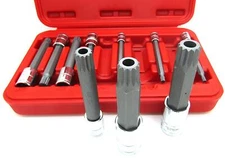 10 PC Long Spline XZN Triple Square Socket Bit Set TamperProof