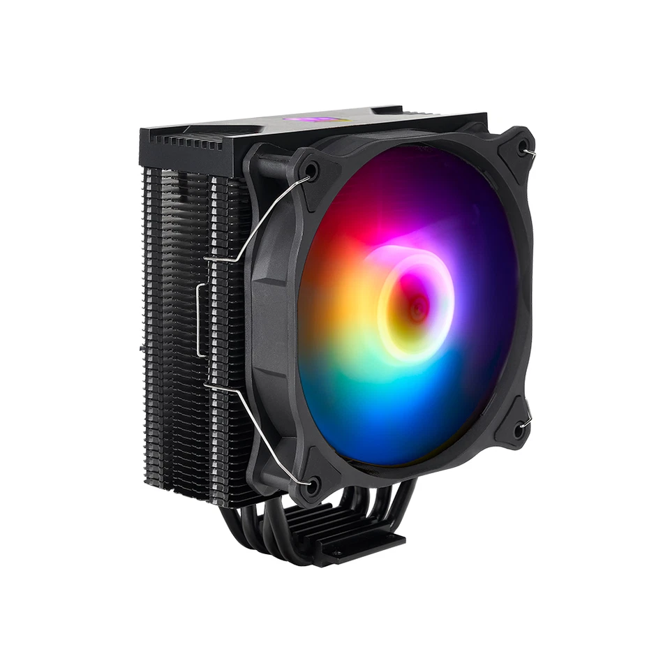 Dissipatore 1 Ventola ARGB PWM 120mm 4Heatpipes Per CPU Intel Amd AM4 Noua Numb - Immagine 2 di 4