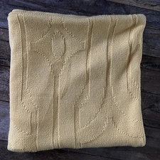 DVF Studio SUNSET GOLD Yellow Knitted 100% COTTON EURO Pillow SHAM - EUC