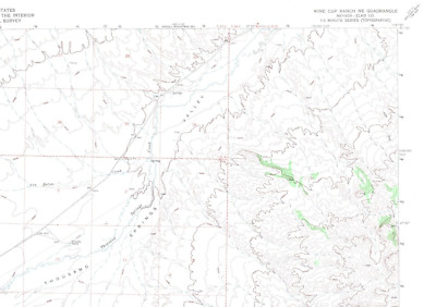 Wine Cup Ranch NE, Nevada 1968 Vintage USGS Topo Map 7.5 Quadrangle Topographic