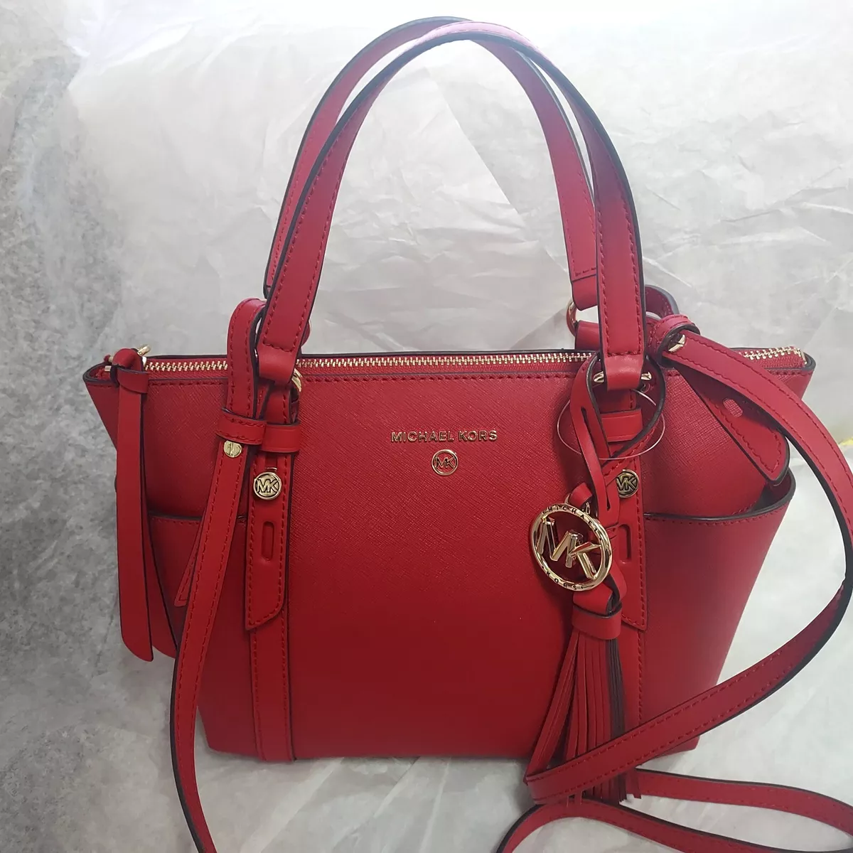 MK Sullivan Small Saffiano Leather Top-Zip Tote Bag