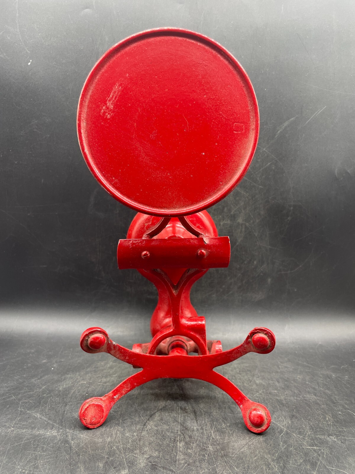 Antique Red Cast Iron General Store Candy Balance Scale with Basket #4