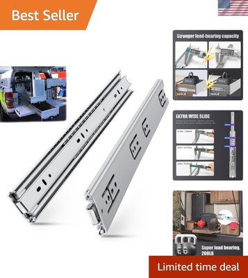 18-Inch Heavy Duty Sliding Rails with Full Extension and 200 lbs Load Capacity
