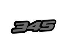345 Car Emblems Gray - Black 345 Side Car Fender 3D Badges (Set of 2) Racing