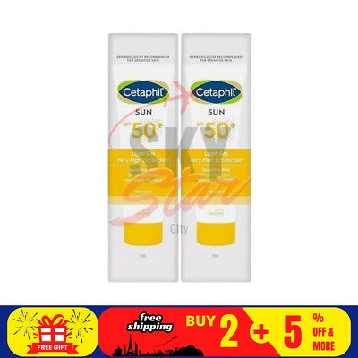 2 X CETAPHIL Sun SPF50 Light Gel Very High Protection Sunscreen 50ml Face & Body